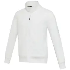 Galena bluza unisex z recyklingu z zamkiem błyskawicznym na całej długości kolor biały / S