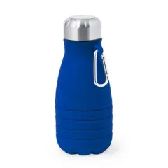 Składana butelka sportowa 550 ml z karabińczykiem - kolor niebieski
